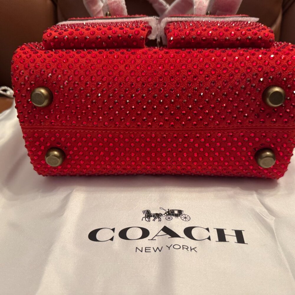 Coach Twin Turnlock Bag 20 Red Crystal Limited Edition CDT22 NWT - Picture 4 of 9